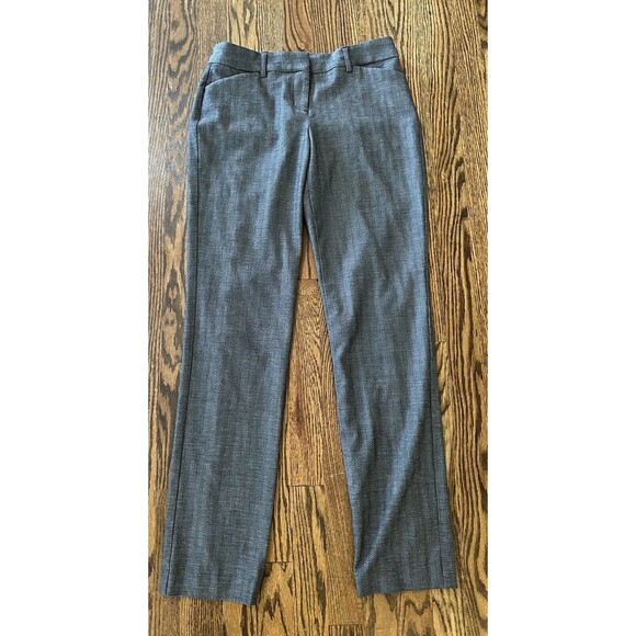 Express Pants - Express Editor Slim Low Rise Stretch Chino Pants Herringbone Black Size 2L EUC‎